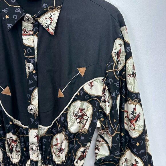 Panhandle Slim Women’s Vintage Western Cowboy Horse Equestrian All Over Print Bu - Picture 12 of 16